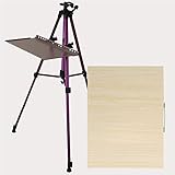 Easel Stand, einziehbar, Farbe Aluminium, Legierung, Hand-gekerbt, Easel Falt-Display, Stand, klein, Easel, dreieckig, mit Drawing Board (Color : Blue) (Purple)