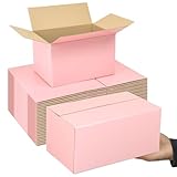 Shipping Boxes Medium 10x7x6 Inches, 30 Pack Mailer Packaging Boxes Bulk, Pink Corrugated Cardboard Boxes for Small Business Mailing Packing
