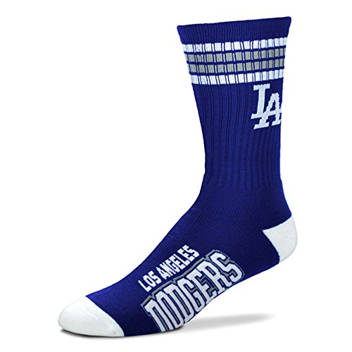 MLB 4 Stripe Deuce Socks - Men’s Large (fits 10-13) (Los Angeles Dodgers)