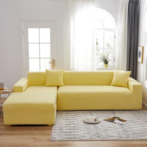 Housse de canapé d'angle lavable et extensible, revêtement en velours jacquard tout compris - 3