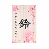 雛人形 ひな祭り 名前 札 オルゴール付き 木製 コンパクト 名入れ 木札 立札 初節句 桃の節句 国産ヒノキ ナチュラル お名前木札 タテ型 お祝い 女の子 プレゼント ギフト 贈り物 かわいいデザイン 選べる 孫 ママ友 兄弟 姉妹 娘 熨斗対応 ラッピング (桜)