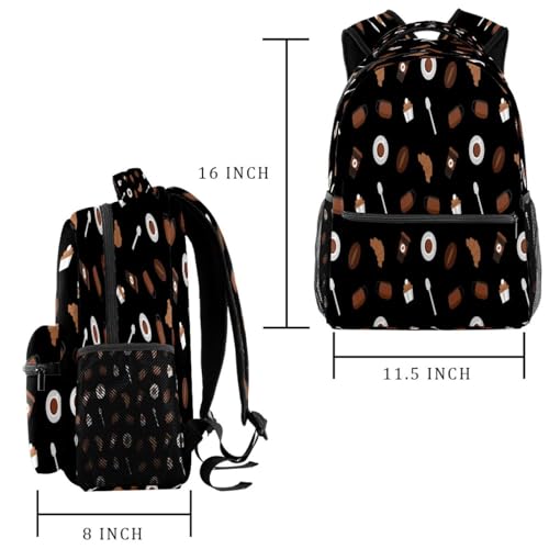 Sac à dos d'école café 40cm pour filles et garçons