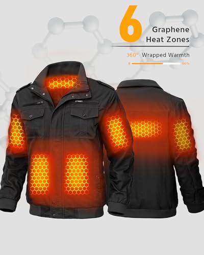 Image of Wulcea Graphene Heated Jacket for Men 12V Fast Charge 18400mAh Large Capacity