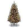 National Tree Company 4.5 ft Pre-Lit North Valley Spruce Artificial Christmas Tree, 200 Clear Lights, 398 Tips, Includes Stand, Green