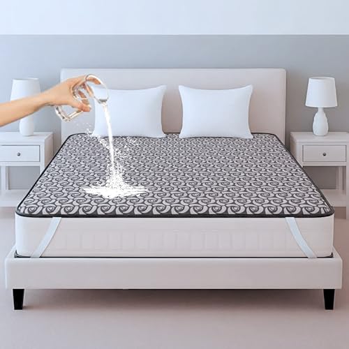 Image of PVC Waterproof Mattress Protector | 100% Waterproof Fitted Bed Cover | Soft, Breathable & Hypoallergenic | Protects Against Spills, Sweat, Dust & Stains | (Circle Black, 72 inchx78 inch)