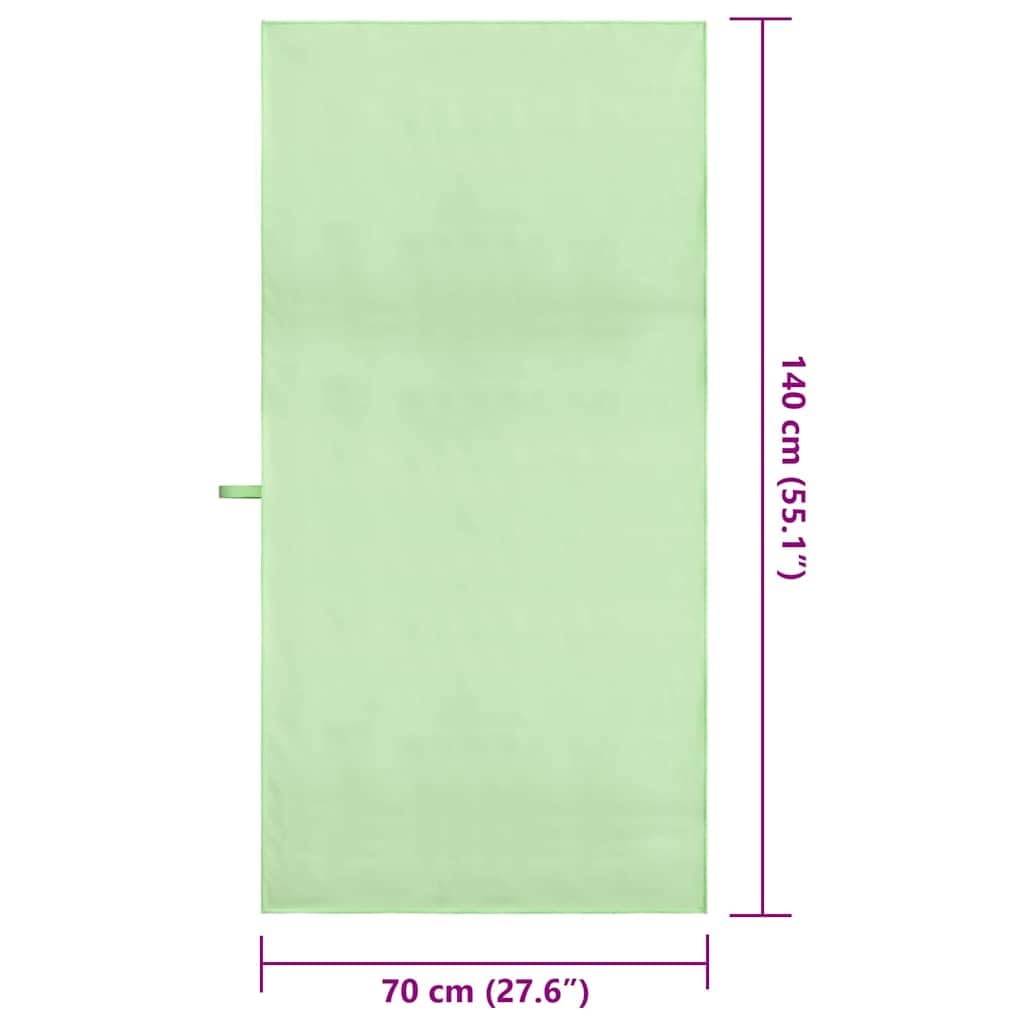 Asciugamani sportivi, 2 pezzi, verde, 140 x 70 cm, in microfibra, ad asciugatura rapida, assorbenti, per palestra, campeggio, attività all'aperto, spa, spa, asciugamano da spiaggia