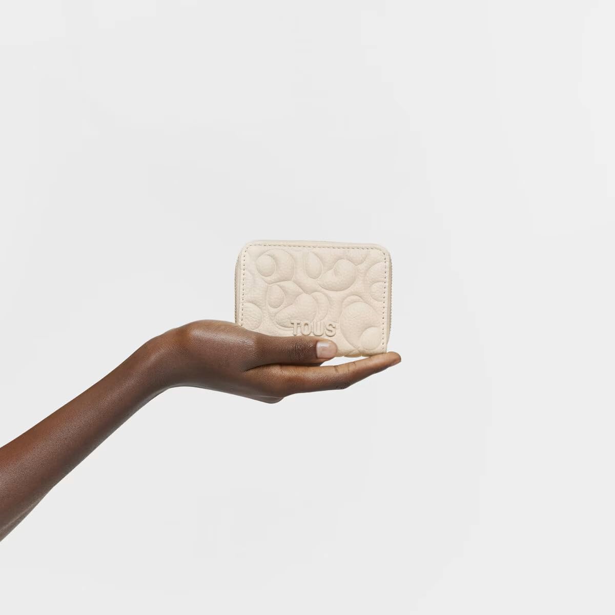 Tous Monedero De Piel Beige, para Mujer, Medidas 8 x 10,5 x 2 cm, Colección Tous Greta
