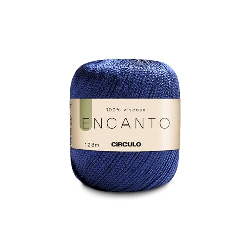 Image of CIRCULO Encanto Yarn 100% Viscose - Luxury & Shine - Light Worsted Weight Yarn - 140 yds, 3.52 oz - Color 2550 - Ball Blue