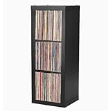 Vinyl Record Storage Shelf | LP Record Album Storage | Vinyl Record Storage Cube, Rack, Cabinet, Bookcase, Organizer for Vintage LP Records | 3 Cube Organizer by VRSS (Black)