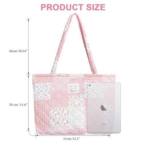 Bolso Tote pequeño acolchado floral con cierre de cremallera miniatura 5