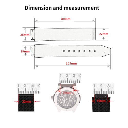 unilabo Rubber Watch Band With Buckle Compatible for Hublot Big Bang 19mmx 25mmx 22mm Silicone Strap Replacement for men and women wirst watchband, CU by unilabo - Used condition - Image 3
