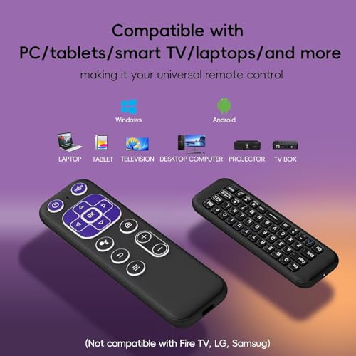 Image of ETZIN Wireless Remote, Universal Remote Control, 2.4g Remote Control with Air Mouse, Mini Keyboard with 58 Keys, 34h Working Time, Type-C Rechargeable Remote, IR rem-ote, Voice Assistant EPL-1536WA