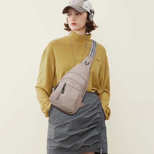 Image of cakang Womens Sling Bag Crossbody Bags for Women Vegan Leather Sling Backpack Daypack Fanny Pack Crossbody Purse Travel
