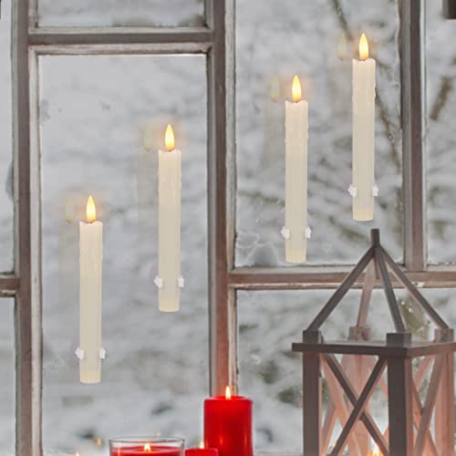 Nomfix Ivory Flameless Taper Candles With Remote Timer, 7.48 Inches Drip Wax Look Flameless Candlesticks, Battery Operated Led Window Candles With 3D Wick For Fireplace Xmas Christmas-6 Pack #TOP2