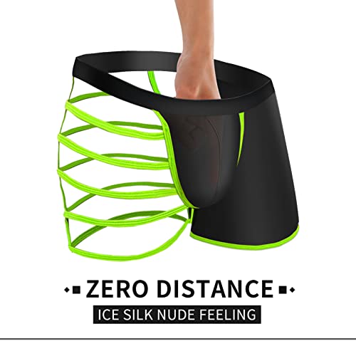 Jeerleep Men's Sexy Lingerie Boxer Brief Underwear Green #TOP5