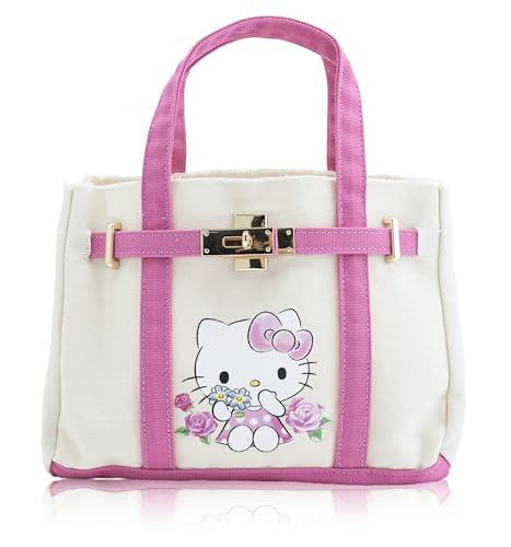 Fast Forward Sanrio Hello Kitty Canvas Tote Bag for Women | Hello Kitty Purse Womens Tote Purse Reusable Shopping Bag | Sanrio Bag and Accessories | Ages 3+
