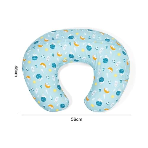 Image of ๐๐ข๐ฆ๐ ๐๐ฅ Nursing Pillow for Breastfeeding Newborn Baby | C-Shape Feeding Pillow with Removable Cotton Cover | Tummy Time, Propping & Sitting Support | Baby Feeding Pillow for Mother (Dog Firozi)