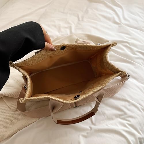 Image of Cherry Tote Bag for Women Canvas Patched Purse Cute Shoulder Bag Multi-Pocket Satchel Handbag for work travel