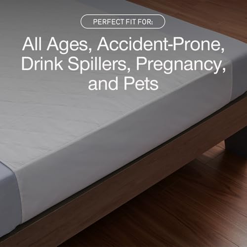 Image of Coop Home Goods Waterproof Four Layer Bed Underpad for Incontinence, King, Washable Mattress Pad, Reusable Waterproof Mattress Cover, Bed Pads for Adults, Seniors, Children, Pets, King (78x39.5)