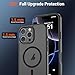 SUPFINE Magnetic for iPhone 16 Pro Max Case (Compatible with MagSafe) (Military Grade Drop Protection) Translucent Matte Shockproof Phone Cover, Black