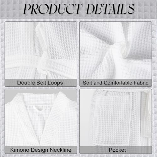 Hercicy 2 Pcs Waffle Robes Lightweight Robes for Women Man His and Hers Bathrobes for Couples Pool Party Weddings2