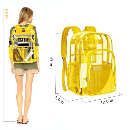Image of PAMANO Clear Backpack Transparent Heavy Duty School PVC Bookbag See Through Bag Boys and Girls for College Work Travel Security