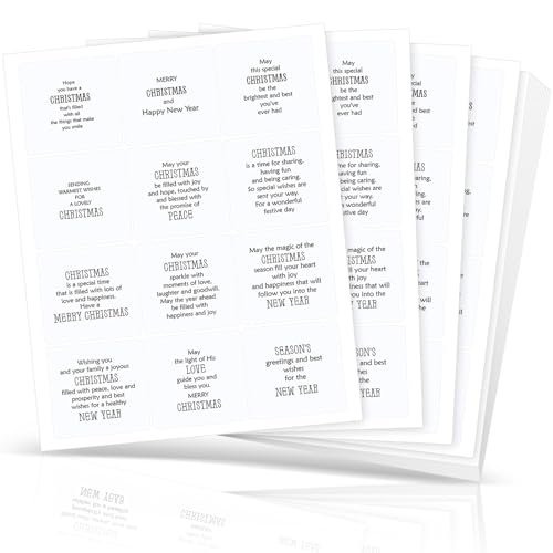 Watersay 240 Pcs Christmas Verses Peelable Stickers for Christmas Card Making Peelable Stickers for...
