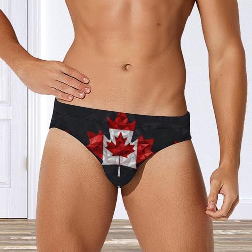 Canada Flag Diamond Novelty Men's Brief Swimwear Pants Swimming Trunks Beach Shorts Underwear4