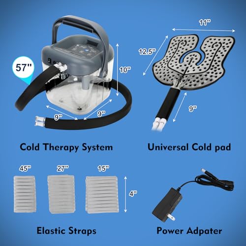 Cold Therapy Machine,Ice Machine for Knee After Surgery,Continuous Cold Treatment After Surgery Knee,Ankle,Cervical and Back Joint Cold Pack (Universal Pad),Adjustable Time Temperature and Flow