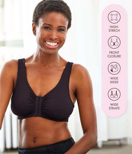 Image of Carole Martin Full-Freedom Front Closure Bra, Perfect Wireless Cotton Sleep Bras for Women