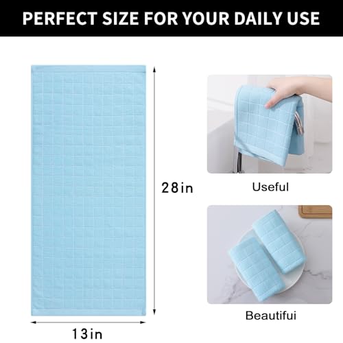 Image of Homaxy 100% Cotton Terry Kitchen Towels, 6 Pack, Sky Blue