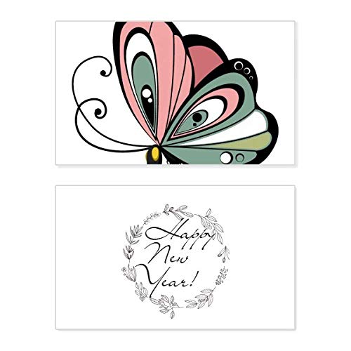 Tarjeta conmemorativa de Año Nuevo con troquelado de mariposas en corazón de alta definición