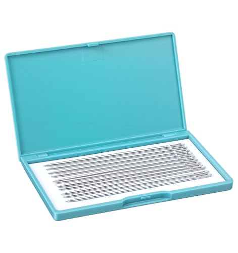 Needle Storage Portable Magnetic Needle Case for Sewing & Knitting Plastic Storage Box Organizer (Green 4.3 x 2.6 x 0.4 Inches)