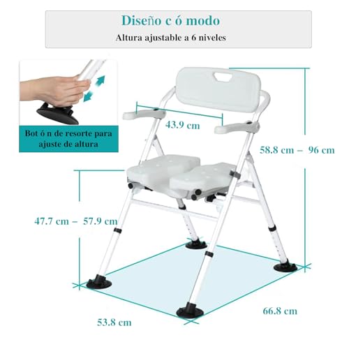 Silla Ducha, Silla Ducha Personas Mayores Asientos De Ducha Plegables Livianos para Adultos, Asientos De Ducha Antideslizantes Banco De Taburete De Baño,Silla De Asistencia para Discapacitados Bañera - imagen 2
