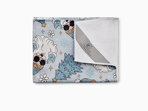 Torchons de cuisine en microfibre Wildflowers à motif Père Noël cool - 5
