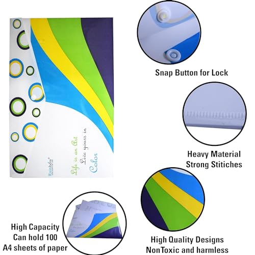 Image of Shuban 10 Pcs My Clear Bag Poly Plastic Document File Folders with Snap Button Closure - FS Letter Size - Mix Color and Mix Design - for School, Home,Office,Stationary