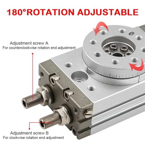 Cylindre de table rotative pneumatique à butée réglable MSQB-30A
