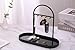 Shinpuru Metal Jewelry Organizer Stand & Key Holder Tray with Acrylic Base, Key Stand and Jewelry Tray with 5 Hooks, Perfect Bowl, Valet, Key Tray, Ring Holder, Jewelry Dish(Matt Black)