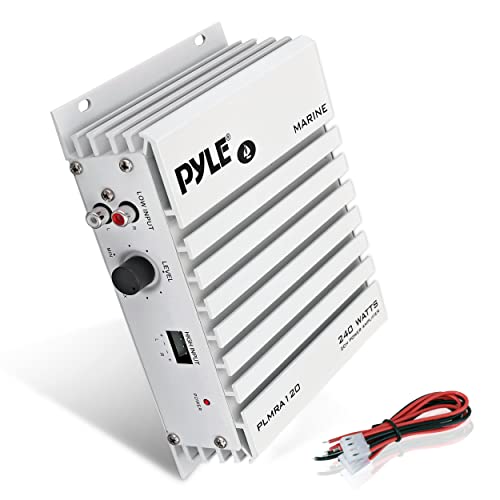 Pyle Hydra Marine Amplifier - Upgraded Elite Series 240 Watt 4 Channel Audio Amplifier - Waterproof, 4-8 Ohm Impendance, GAIN Level Controls, RCA Stereo Input & LED Indicator (PLMRA120) by Pyle - Used condition - US$34.03