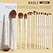 BEILI 15-Piece Makeup Brush Set, Premium Synthetic Bristles, Foundation Powder Contour Blush Concealer Eye & Blending Brushes, Elegant Full Face Collection