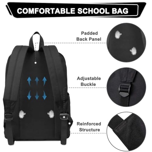 Kasgo School Backpack, Lightweight Water-Resistant Rucksack 17.3L Large Capacity Backpack for Men Women Teenagers Casual Daypack Travel Work Hiking