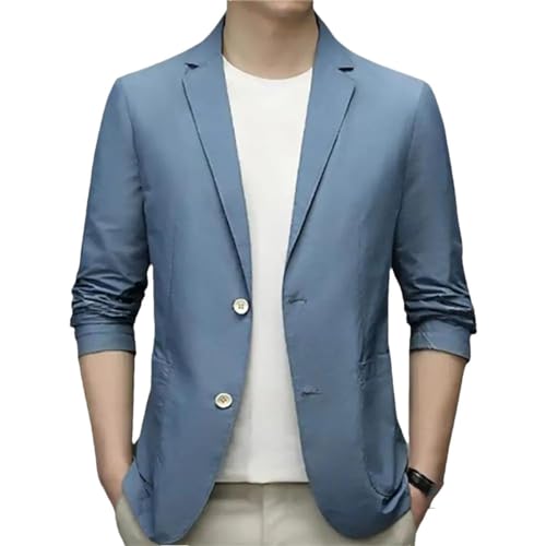 Spring Summer Plus Size Men Blazer Fit Men's Casual Thin Suit Jacket Black EN8 Coat Mens Tux Jacket