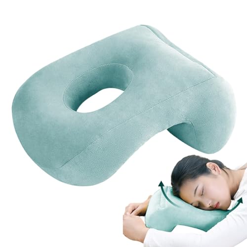 Nap Sleeping Pillow Cushion,Soft Nap Donut Pillow, Desk Nap Pillow with Hollow Design Ideal for Face Down Sleeper Back Support Royal for Office School 32cm