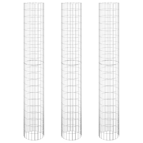 3er Set Gabionen Hochbeet rund Steinkorb Pflanzkübel Steingabione Gabionen...