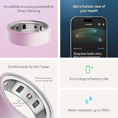 Oura Ring 4 - Ceramic Petal - Size 13 - Sleep, Activity, Womens Health, AI Advisor, Up to 8 Days of Battery Life, Size Before You Buy, Android & iOS Compatible