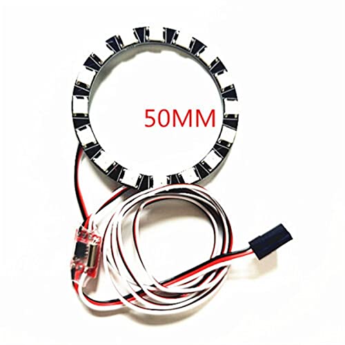 ZHIPAIJI RC Light, for RC EDF LED Light Model Aircraft Tail Light 50 64 70 80 90 Culvert Light Round Led Light Board for RC Airplane Plane Rc Jet Aircraft Accessories (Color : 50 3Color)