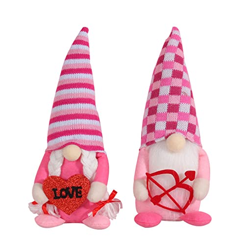 Nain de Saint-Valentin en peluche cœur décoration maison Noël