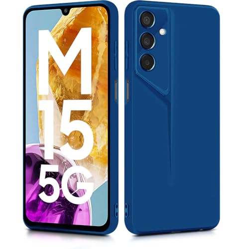 Image of WOW IMAGINE Back Cover for Samsung Galaxy M15 5G Prime Edition | M15 5G | F15 5G | Blade Series Thin Case with Lightweight Design | Camera Protection | Soft Matte Silicone Flexible Mobile Case - Blue