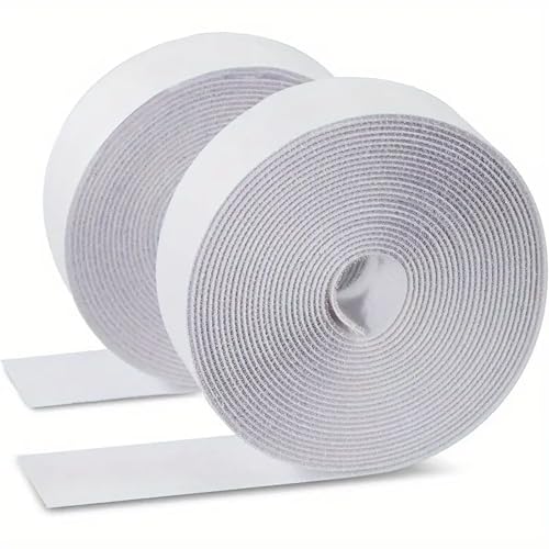 Image of WGLILO 1.5 Inch x 30 Feet Hook and Loop Strips with Adhesive, Double Sided Nylon Self Adhesive Tape for Home Office School and Crafting, Prevent Sofa Cushions, Mats, Mattresses from Sliding, White