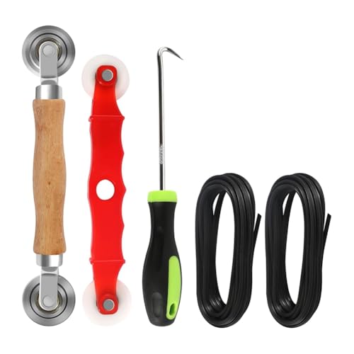 Janasiba Herramienta enrollable para mosquiteras, 4 piezas de repuesto para instalar mosquiteras, accesorios de mosquitera, protección insectos